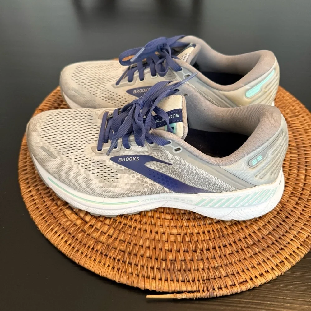 Brooks Athletic Shoes in Gray and Blue extra wide size‎ 8.5